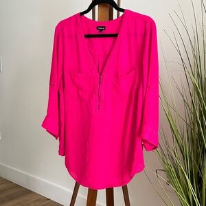 Torrid Harper Fuchsia Blouse with Zipper Accent